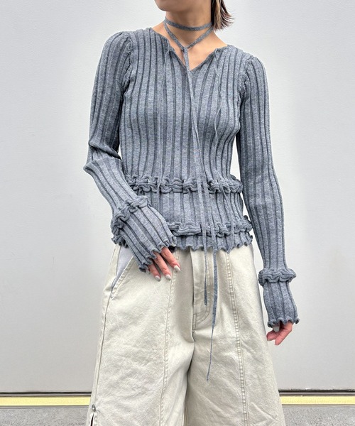 OPEN SESAME CLUB（オープンセサミクラブ）の「別注 flow tops（Tシャツ/カットソー・レディース・アイボリー/グレー/ブラック・FREE）」の13枚目の写真