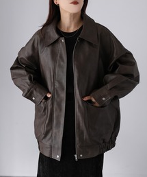 Riberry | 2WAYフェイクレザーステンカラーブルゾン(ブルゾン)