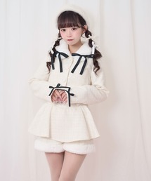 Honey Cinnamon | ツイードファーショートジャケット(その他アウター)