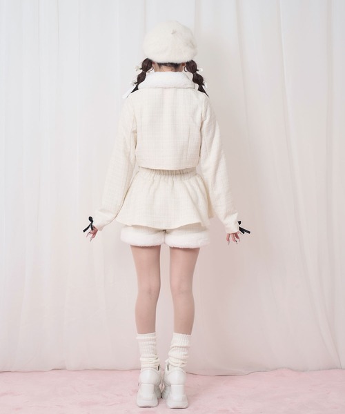 Honey Cinnamon（ハニーシナモン）の「ツイードファーショートジャケット（その他アウター・レディース・ホワイト/ボルドー・FREE）」の18枚目の写真