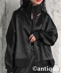 antiqua（アンティカ）の「サテン 裏毛 ブルゾン（ブルゾン）」