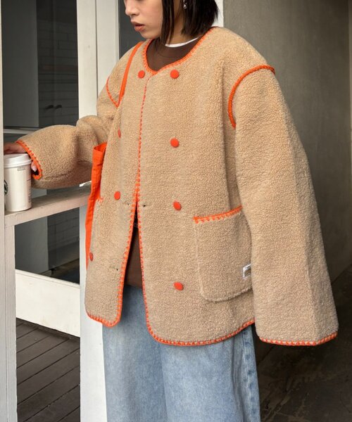 HELLO.SANFRANCISCO（ハローサンフランシスコ）の「【HELLO.SANFRANCISCO】ハマグリステッチボアジャケット（その他アウター・レディース・アイボリー/ホワイト/チャコールグレー・ONE SIZE）」の22枚目の写真