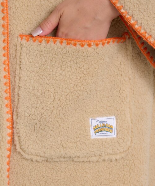 HELLO.SANFRANCISCO（ハローサンフランシスコ）の「【HELLO.SANFRANCISCO】ハマグリステッチボアジャケット（その他アウター・レディース・アイボリー/ホワイト/チャコールグレー・ONE SIZE）」の8枚目の写真