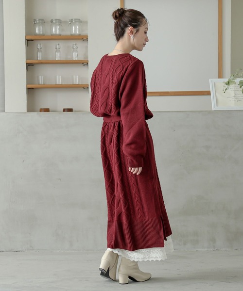 n'OrLABEL（ノアールレーベル）の「『あったか裏起毛レースペチワンピース』（ワンピース・レディース・ブラウン/ブラック/アイボリー・1/2）」の8枚目の写真