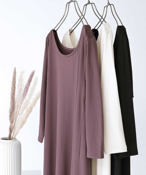 n'OrLABEL（ノアールレーベル）の「『あったか裏起毛レースペチワンピース』（ワンピース・レディース・ブラウン/ブラック/アイボリー・1/2）」の4枚目の写真