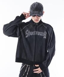 SHORT ROUND | SHORT ROUND/ショートグラフィックニットブルゾン(ニット/セーター)