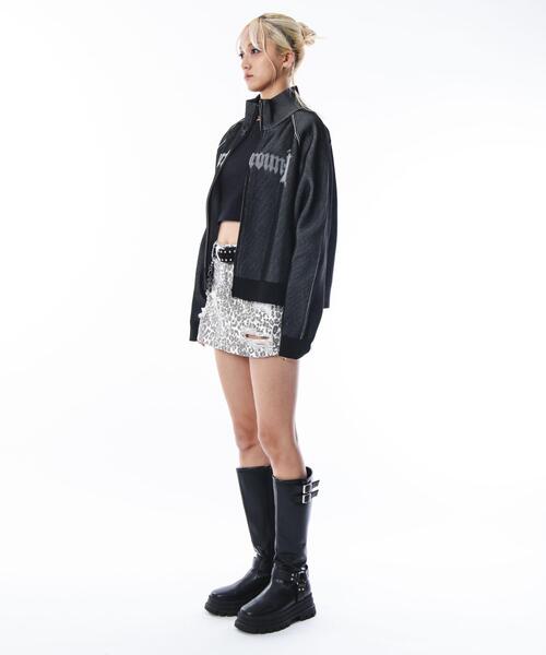 SHORT ROUND(ショートラウンド)の「SHORT ROUND/ショートグラフィックニットブルゾン(ニット/セーター・メンズ・ブラック/グレー・MEDIUM/LARGE)」の18枚目の写真