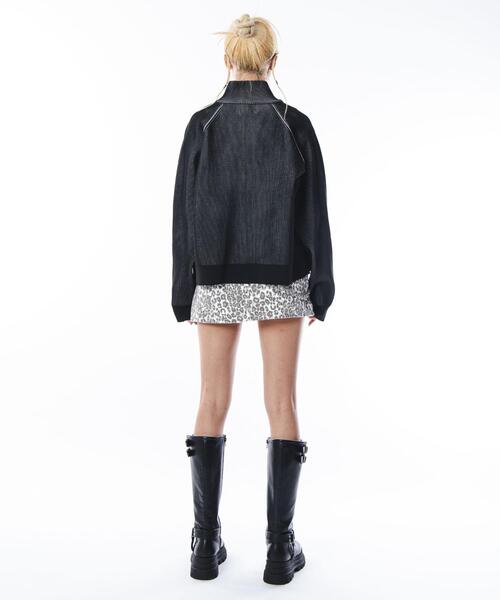 SHORT ROUND(ショートラウンド)の「SHORT ROUND/ショートグラフィックニットブルゾン(ニット/セーター・メンズ・ブラック/グレー・MEDIUM/LARGE)」の19枚目の写真