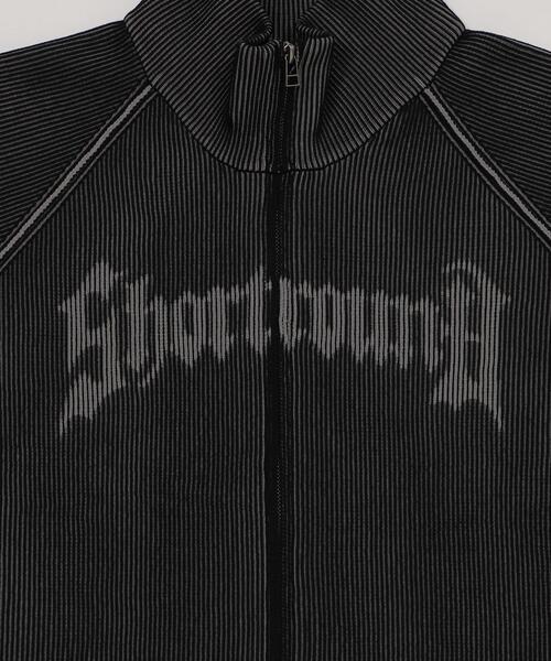 SHORT ROUND(ショートラウンド)の「SHORT ROUND/ショートグラフィックニットブルゾン(ニット/セーター・メンズ・ブラック/グレー・MEDIUM/LARGE)」の4枚目の写真