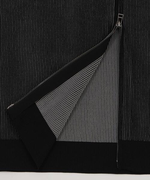 SHORT ROUND(ショートラウンド)の「SHORT ROUND/ショートグラフィックニットブルゾン(ニット/セーター・メンズ・ブラック/グレー・MEDIUM/LARGE)」の6枚目の写真