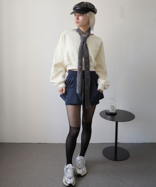 Ulysses(ユリシス)の「レイヤードスカート付きスウェットショートパンツ/スカパン(その他パンツ・レディース・グレー/ネイビー・F)」の21枚目の写真