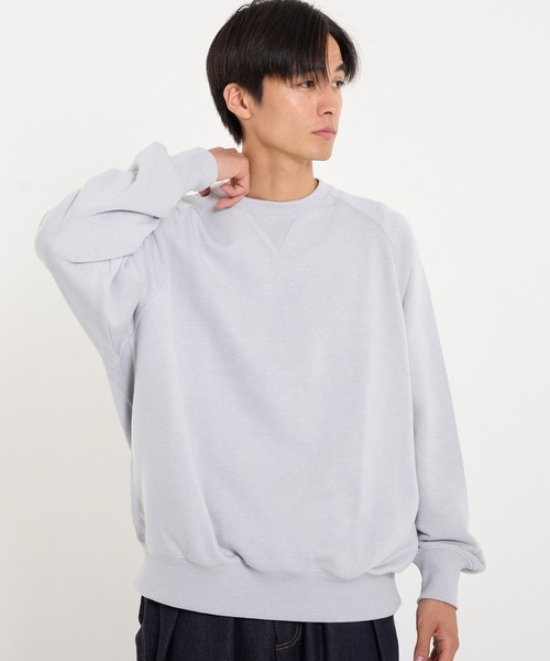coca(coca)(コカ)の「ヘビーウェイト裏毛ラグラントレーナー(スウェット・メンズ・ブラック/ライトグレー・L/M/XL/S)」の2枚目の写真
