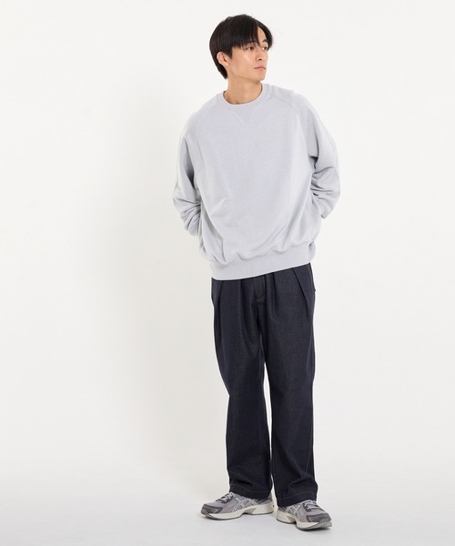 coca(coca)(コカ)の「ヘビーウェイト裏毛ラグラントレーナー(スウェット・メンズ・ブラック/ライトグレー・L/M/XL/S)」の3枚目の写真