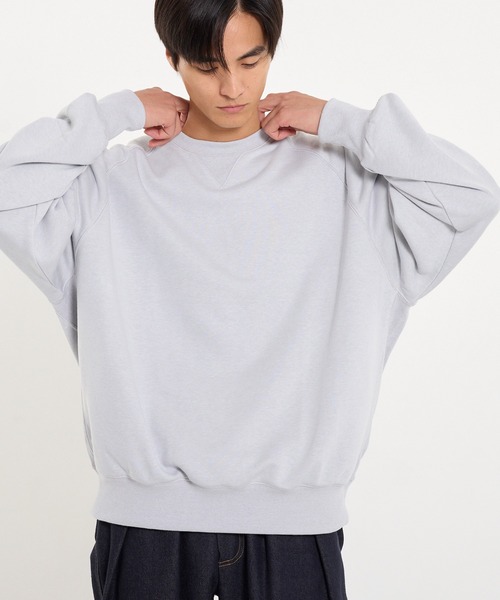 coca(coca)(コカ)の「ヘビーウェイト裏毛ラグラントレーナー(スウェット・メンズ・ブラック/ライトグレー・L/M/XL/S)」の4枚目の写真