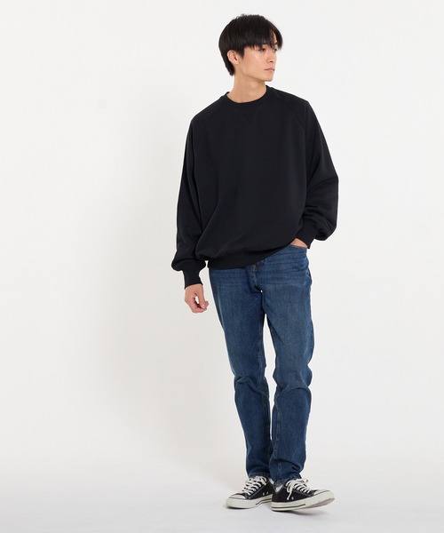 coca(coca)(コカ)の「ヘビーウェイト裏毛ラグラントレーナー(スウェット・メンズ・ブラック/ライトグレー・L/M/XL/S)」の8枚目の写真