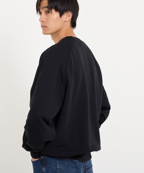coca(coca)(コカ)の「ヘビーウェイト裏毛ラグラントレーナー(スウェット・メンズ・ブラック/ライトグレー・L/M/XL/S)」の9枚目の写真