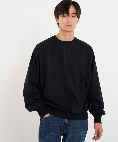 coca(coca)(コカ)の「ヘビーウェイト裏毛ラグラントレーナー(スウェット・メンズ・ブラック/ライトグレー・L/M/XL/S)」の12枚目の写真
