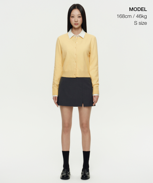 MUSINSA STANDARD WOMAN（ムシンサスタンダードウーマン）の「レディーススリットミニスコッツ[グレー]（スカート・レディース・その他・SMALL/MEDIUM/LARGE/X-SMALL）」の2枚目の写真