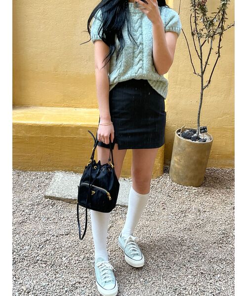 MUSINSA STANDARD WOMAN（ムシンサスタンダードウーマン）の「レディーススリットミニスコッツ[グレー]（スカート・レディース・その他・SMALL/MEDIUM/LARGE/X-SMALL）」の20枚目の写真