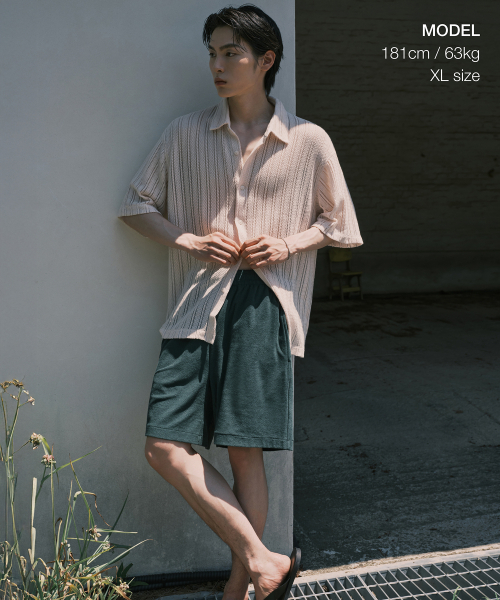 MUSINSA STANDARD（ムシンサスタンダード）の「リラックスドクロシェ半袖シャツ[アイボリー]（シャツ/ブラウス・メンズ・その他・MEDIUM/LARGE/X-LARGE/XX-LARGE/SMALL）」の15枚目の写真