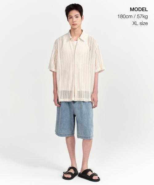 MUSINSA STANDARD（ムシンサスタンダード）の「リラックスドクロシェ半袖シャツ[アイボリー]（シャツ/ブラウス・メンズ・その他・MEDIUM/LARGE/X-LARGE/XX-LARGE/SMALL）」の13枚目の写真