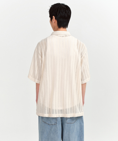 MUSINSA STANDARD（ムシンサスタンダード）の「リラックスドクロシェ半袖シャツ[アイボリー]（シャツ/ブラウス・メンズ・その他・MEDIUM/LARGE/X-LARGE/XX-LARGE/SMALL）」の12枚目の写真