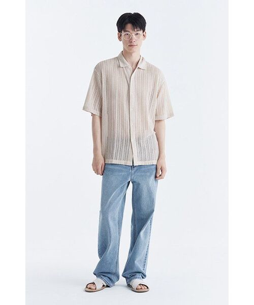 MUSINSA STANDARD（ムシンサスタンダード）の「リラックスドクロシェ半袖シャツ[アイボリー]（シャツ/ブラウス・メンズ・その他・MEDIUM/LARGE/X-LARGE/XX-LARGE/SMALL）」の6枚目の写真