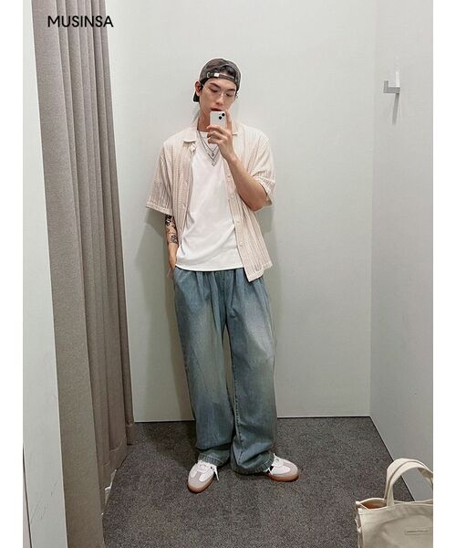 MUSINSA STANDARD（ムシンサスタンダード）の「リラックスドクロシェ半袖シャツ[アイボリー]（シャツ/ブラウス・メンズ・その他・MEDIUM/LARGE/X-LARGE/XX-LARGE/SMALL）」の3枚目の写真
