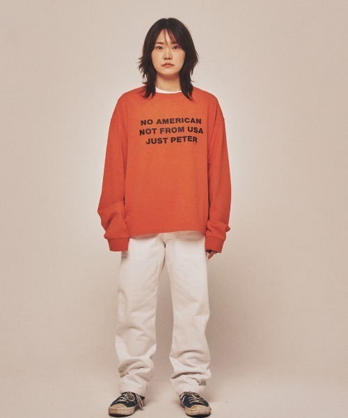 Teem Store（チームストア）の「JUST PETER T-SHIRTS / フロントプリントロンT（Tシャツ/カットソー・レディース・オレンジ・F）」の3枚目の写真