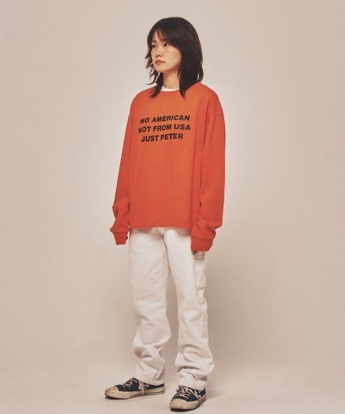 Teem Store（チームストア）の「JUST PETER T-SHIRTS / フロントプリントロンT（Tシャツ/カットソー・レディース・オレンジ・F）」の4枚目の写真