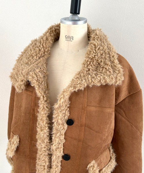 セール】プードルファーフェイクムートンブルゾン（ムートンコート