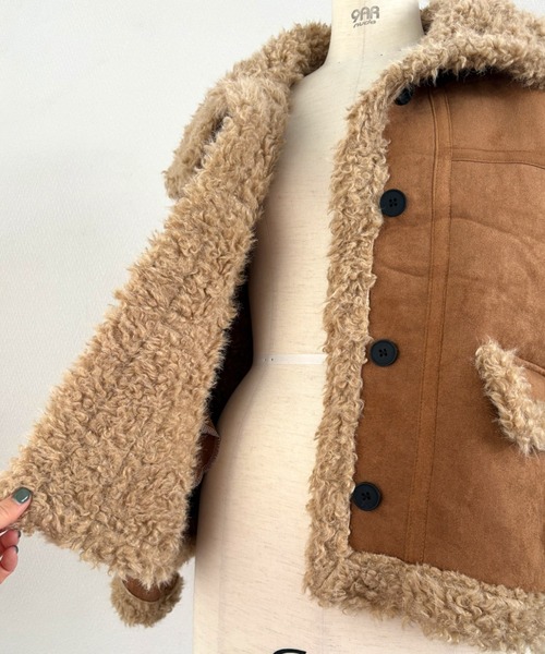 セール】プードルファーフェイクムートンブルゾン（ムートンコート