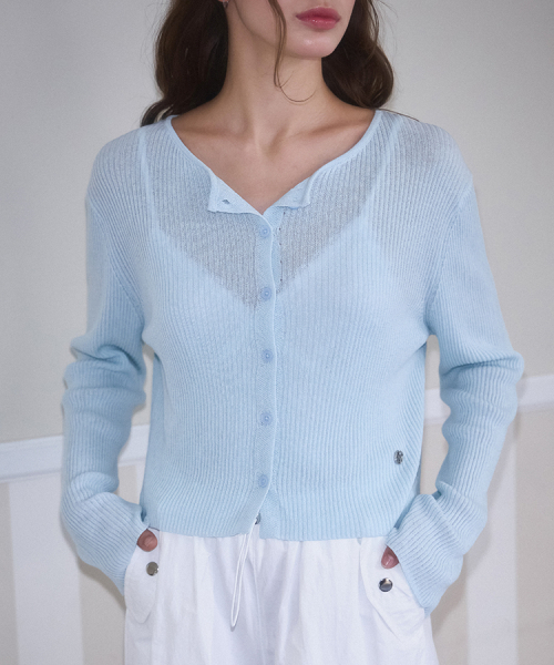ROSEFRANTZ（ロゼフランツ）の「Linen Knit Cardigan [Sky Blue]（カーディガン/ボレロ・レディース・スカイブルー・FREE）」の2枚目の写真