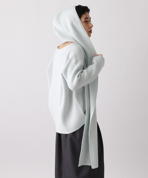 studio CLIP(スタディオクリップ)の「《ウタオ》スウェットライクフード(マフラー・レディース・グレー/ライトブルー/サンドグレー・FREE)」の3枚目の写真