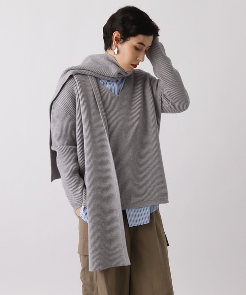 studio CLIP(スタディオクリップ)の「《ウタオ》スウェットライクフード(マフラー・レディース・グレー/ライトブルー/サンドグレー・FREE)」の18枚目の写真