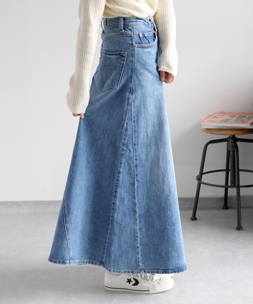 cepo(セポ)の「フロントタック ロングフレアーデニムスカート(デニムスカート・レディース・ワンウォッシュ/ブルー系3・S/M)」の22枚目の写真