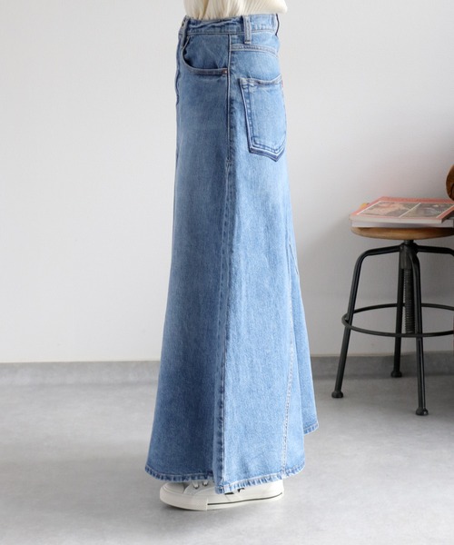 cepo(セポ)の「フロントタック ロングフレアーデニムスカート(デニムスカート・レディース・ワンウォッシュ/ブルー系3・S/M)」の20枚目の写真