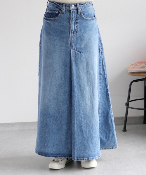 cepo(セポ)の「フロントタック ロングフレアーデニムスカート(デニムスカート・レディース・ワンウォッシュ/ブルー系3・S/M)」の19枚目の写真