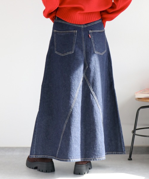cepo(セポ)の「フロントタック ロングフレアーデニムスカート(デニムスカート・レディース・ワンウォッシュ/ブルー系3・S/M)」の16枚目の写真