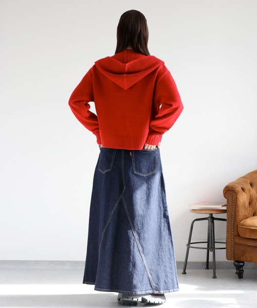 cepo(セポ)の「フロントタック ロングフレアーデニムスカート(デニムスカート・レディース・ワンウォッシュ/ブルー系3・S/M)」の12枚目の写真