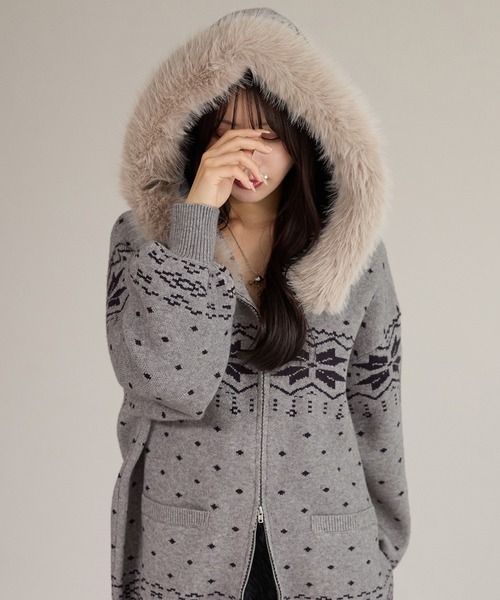 MARJAN PEJOSKI ウールニット アンゴラ ファー archive ファー付きニットパーカー（パーカー）｜apres jour mignon（アプレ