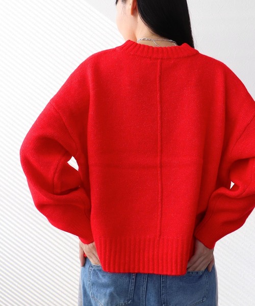 Three Four Time（ｽﾘｰﾌｫｰﾀｲﾑ）の「クルーネックショートプルオーバー（ニット/セーター・レディース・チャコールグレー/ターコイズブルー/レッド・FREE）」の14枚目の写真