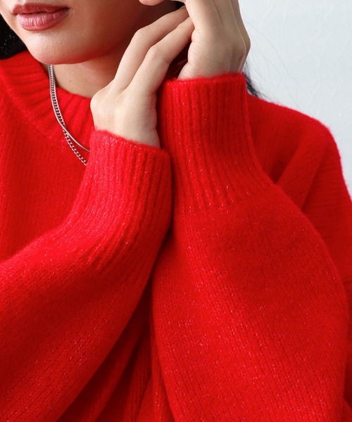 Three Four Time（ｽﾘｰﾌｫｰﾀｲﾑ）の「クルーネックショートプルオーバー（ニット/セーター・レディース・チャコールグレー/ターコイズブルー/レッド・FREE）」の15枚目の写真