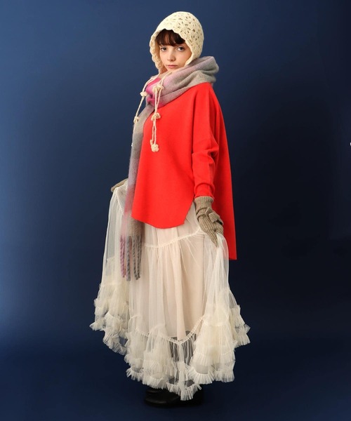 Three Four Time（ｽﾘｰﾌｫｰﾀｲﾑ）の「クルーネックショートプルオーバー（ニット/セーター・レディース・チャコールグレー/ターコイズブルー/レッド・FREE）」の18枚目の写真