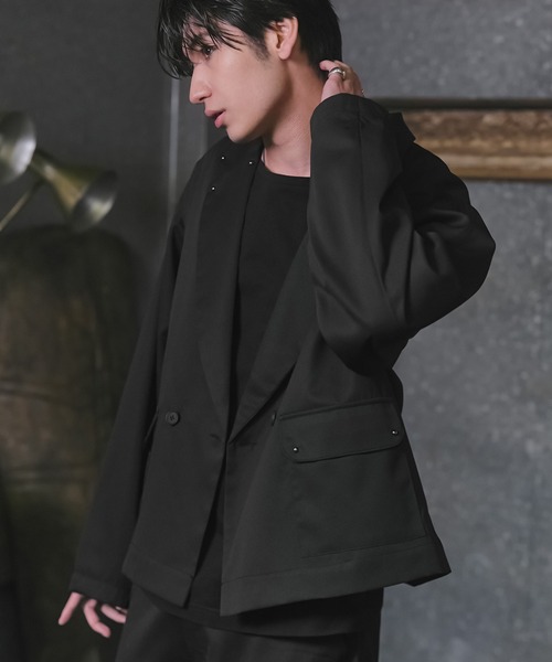 セール】Studded short double-breasted jacket / スタッズ ショート
