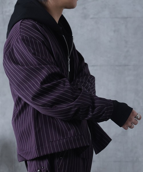 Confirm(コンファーム)の「Studded short double-breasted jacket / スタッズ ショート ダブルジャケット メンズ レディース ユニセックス(テーラードジャケット・メンズ・ブラック/ブラック系その他/パープル系その他/ブルー系その他/チャコールグレー/グレー系その他・S/M/L)」の11枚目の写真