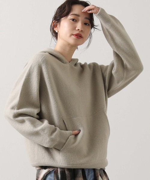 Gready Brilliant(グレディブリリアン)の「ウール100/ホールガーメントフーディ(ニット/セーター・レディース・チャコールグレー/ベージュ・FREE)」の16枚目の写真