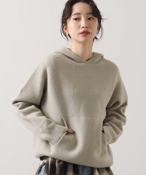 Gready Brilliant(グレディブリリアン)の「ウール100/ホールガーメントフーディ(ニット/セーター・レディース・チャコールグレー/ベージュ・FREE)」の20枚目の写真