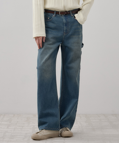 DRAW FIT（ドローフィット）の「ワイドカーペンターワークパンツ[ブルー]（デニムパンツ・メンズ・その他・MEDIUM/LARGE/X-LARGE）」の2枚目の写真