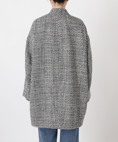 journal standard L'essage（ジャーナルスタンダードレサージュ）の「GIOLICAコクーンコート（ノーカラーコート・レディース・ブラック×ブラック・38）」の10枚目の写真